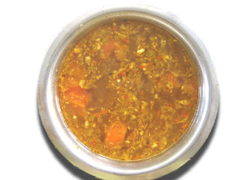 Indian spicy herbal soup, Rasam